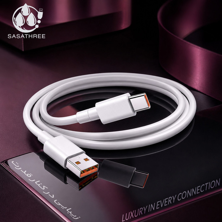 کابل تبدیل USB به USB-C ساساتیری مدل SUPER FAST 6A S08T طول 1 متر