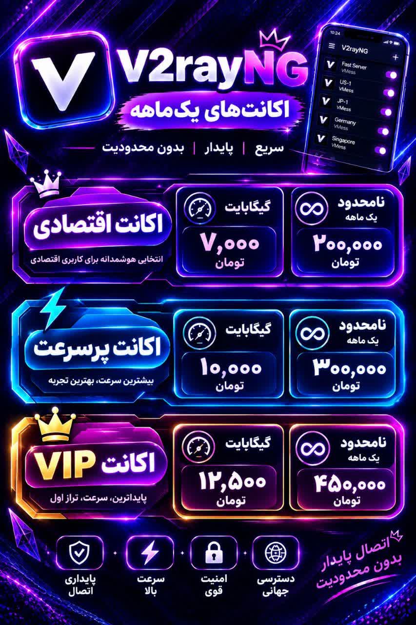 اکانت ویتوری یک‌ماهه - پرسرعت - ۲۰ گیگابایت